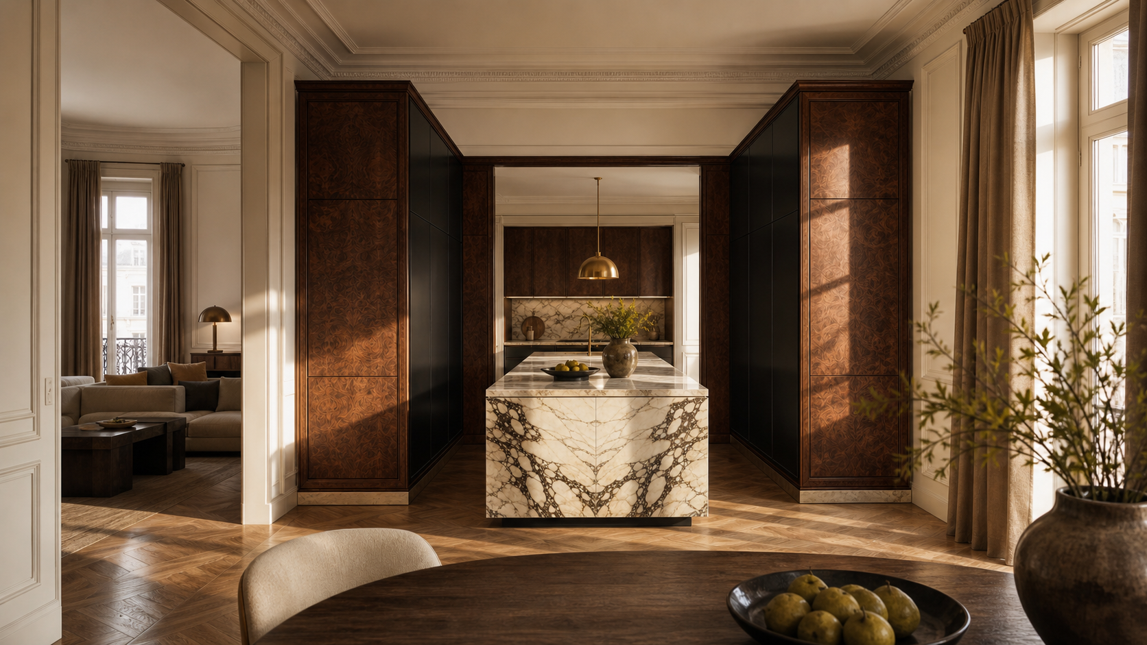 Fadior Meridian Gallery Pantry Island Pier — lifestyle setting with natural light and residential styling