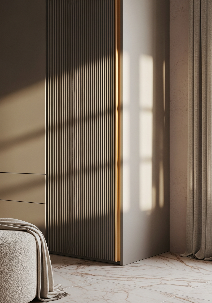 Fadior Onyx Wardrobe Suite — close-up of stainless steel finish and hardware detail