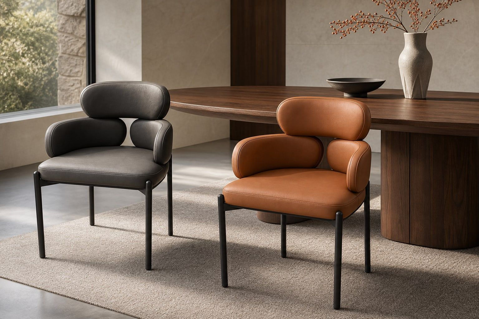Dining Chair (Carbon steel) styled in a FADIOR HOME interior setting