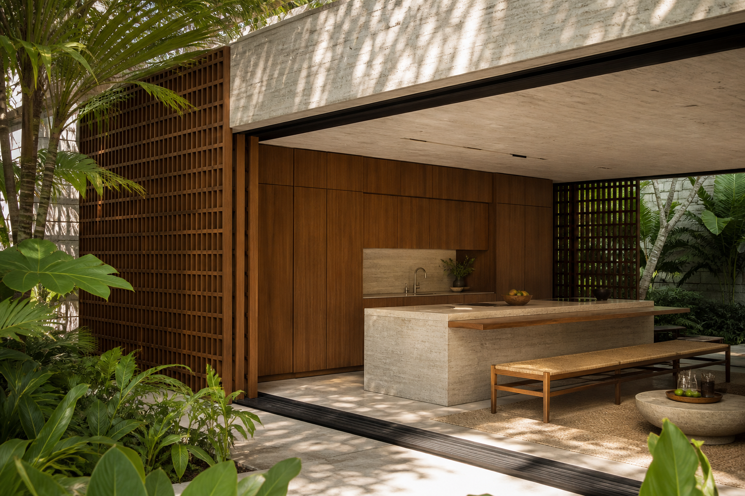 Fadior Pavilion Kitchen Suite with Shoji Slat Prep Gallery — lifestyle setting with natural light and residential styling