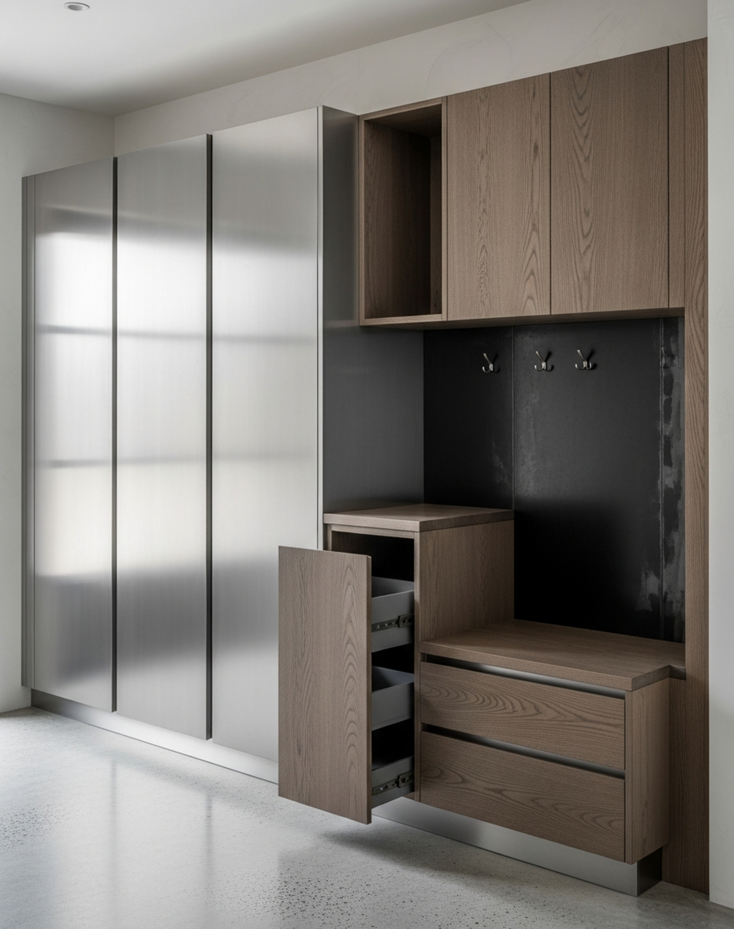 Fadior Archetype Entryway Suite — interior room context showing cabinet integration