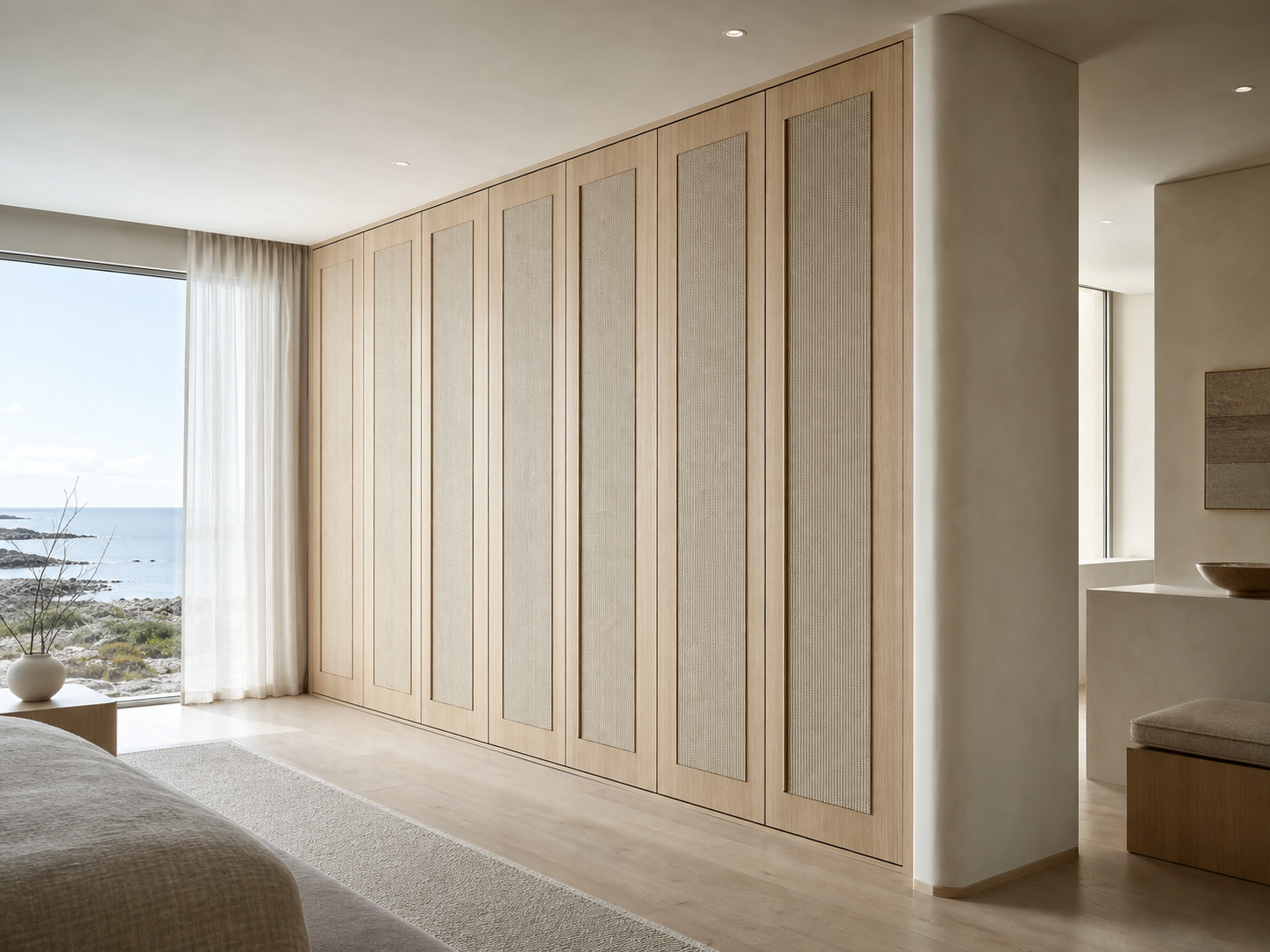Fadior Voyage Wardrobe Suite with Reeded Umber Wardrobe Gallery — interior room context showing cabinet integration