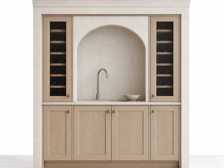 Grotto Wine Cabinet Suite with Bottle Rinse Arcade