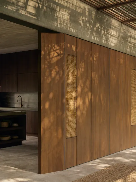 Fadior Terrazzo Wall Panel Suite with Precision Island Sightline — 304 stainless steel wall panel system, front view