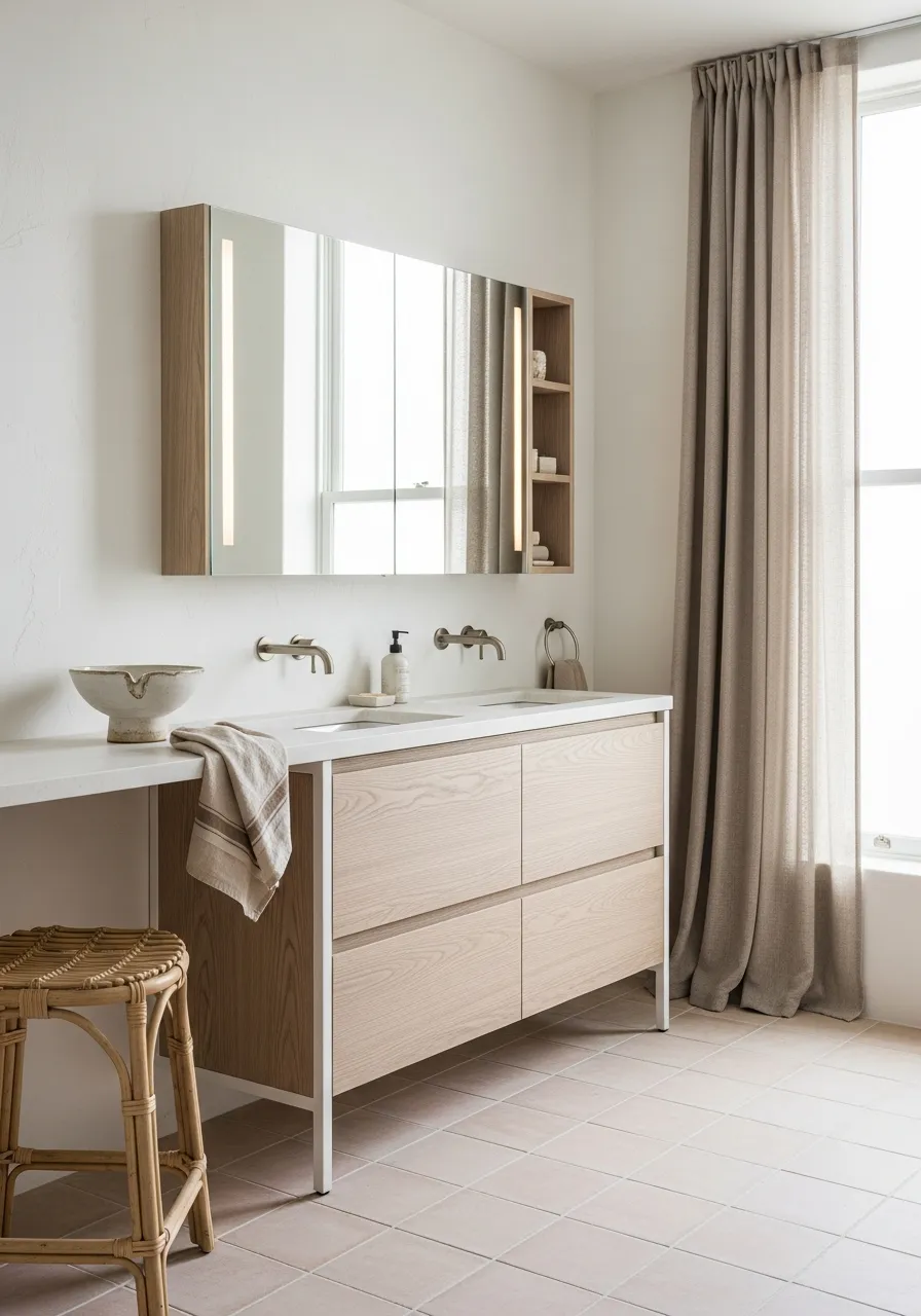 Fadior Acqua Double Vanity — 304 stainless steel bath and vanity system, front view