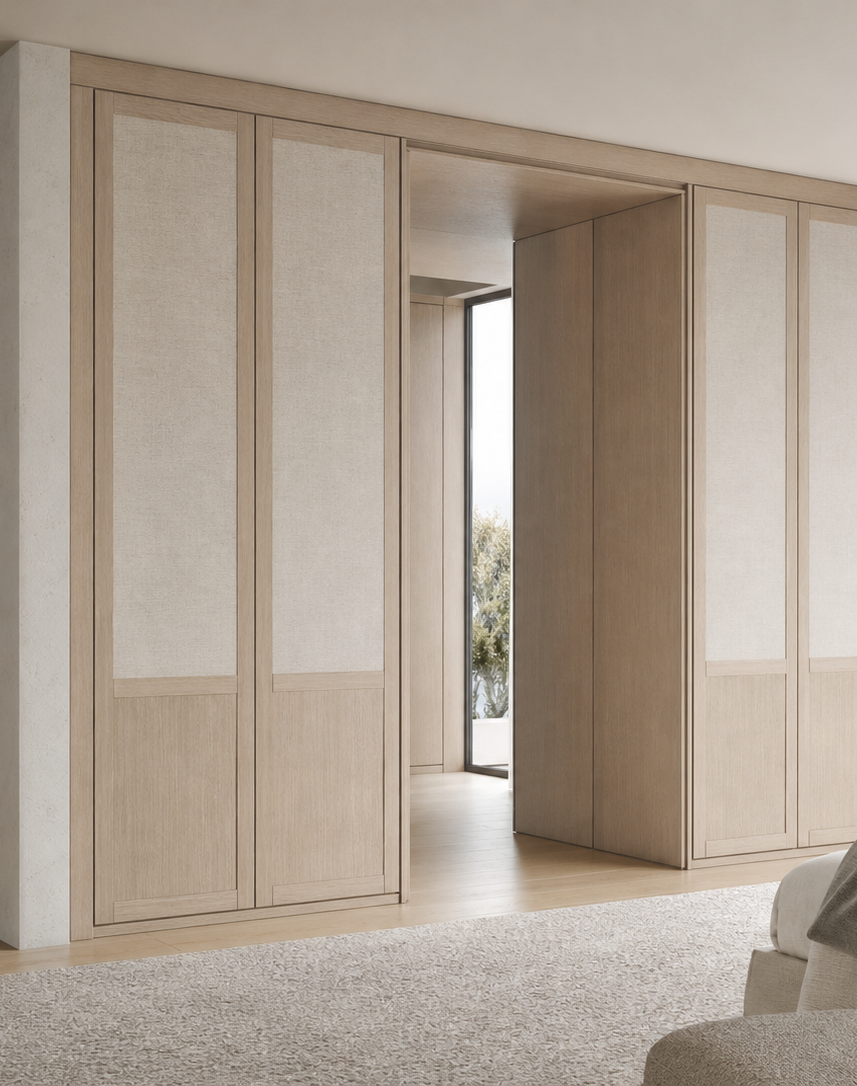 Fadior Radiance Wardrobe Suite with Canopy Linen Dressing Portal — interior room context showing cabinet integration
