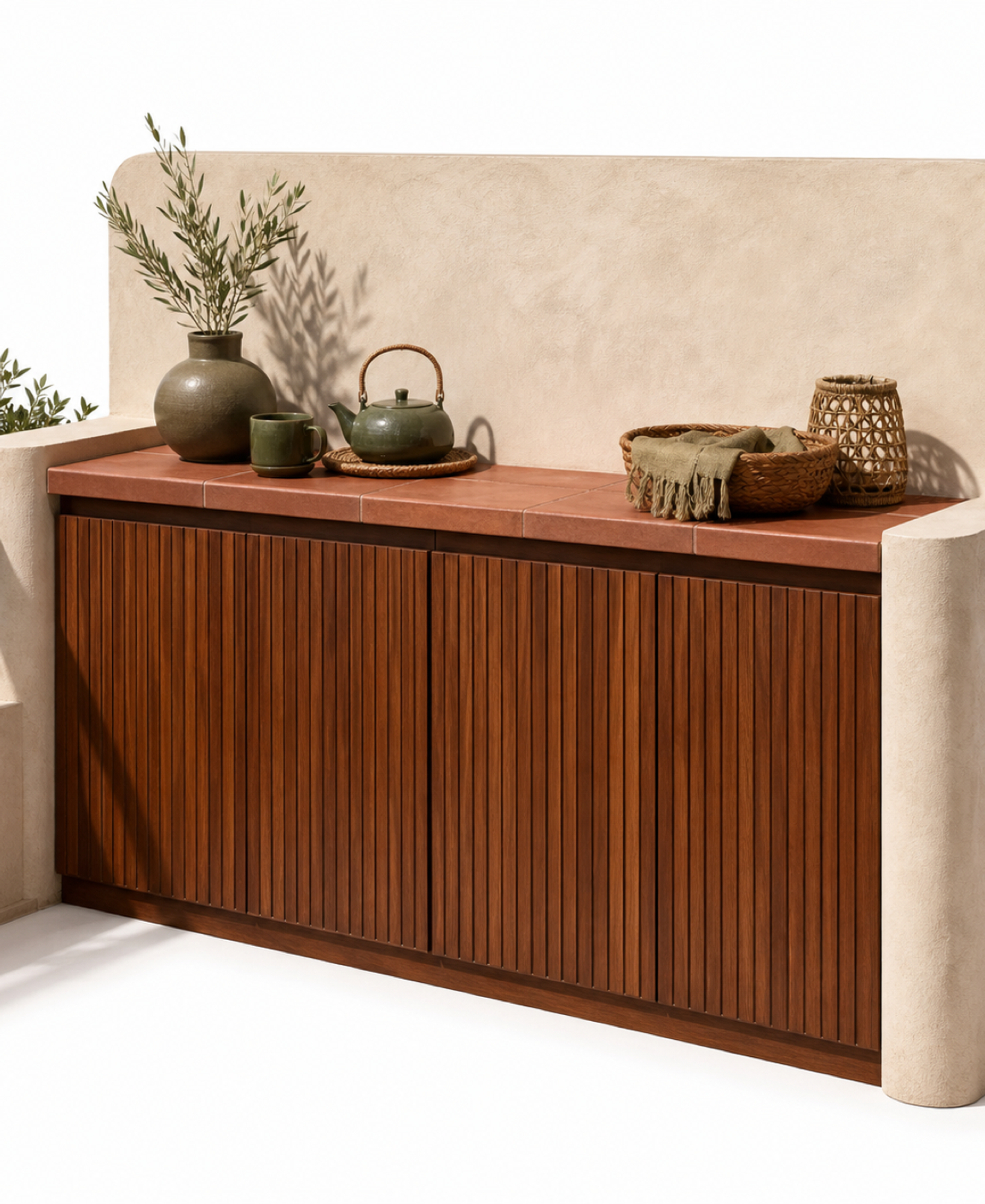 Fadior Cannes Balcony Suite with Terracotta Tea Landing — 304 stainless steel balcony system, front view