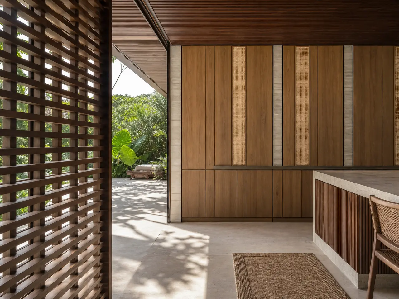 Fadior Terrazzo Wall Panel Suite with Fenix Matte Display Grid — 304 stainless steel wall panel system, front view
