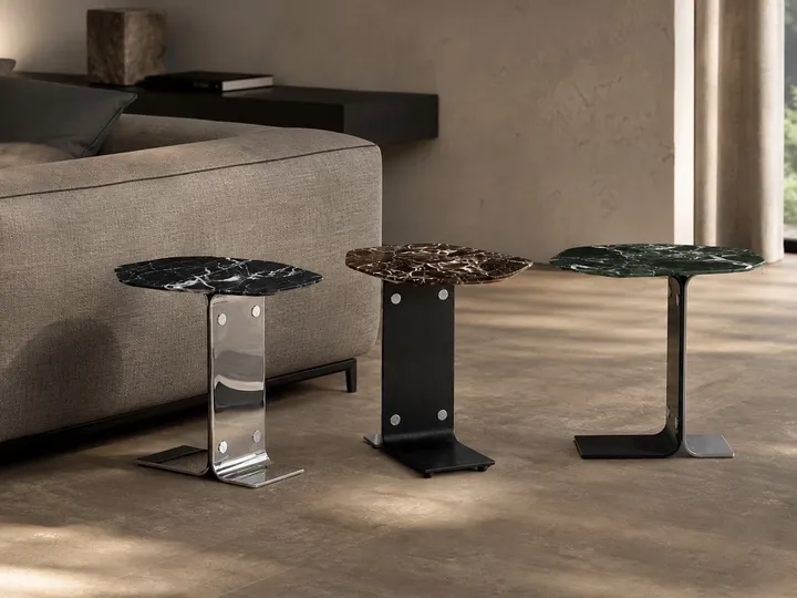 Mesa Auxiliar de Mármol en Voladizo 568×395×460 mm