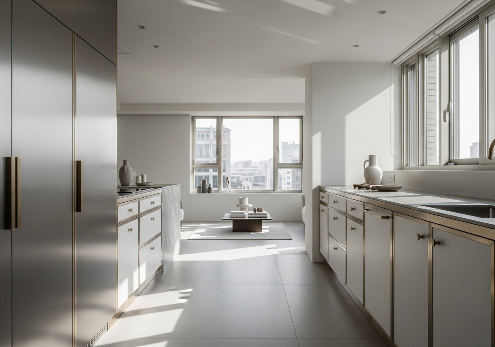 Fadior Seoul Gangnam Apartment — open-plan living and kitchen integration