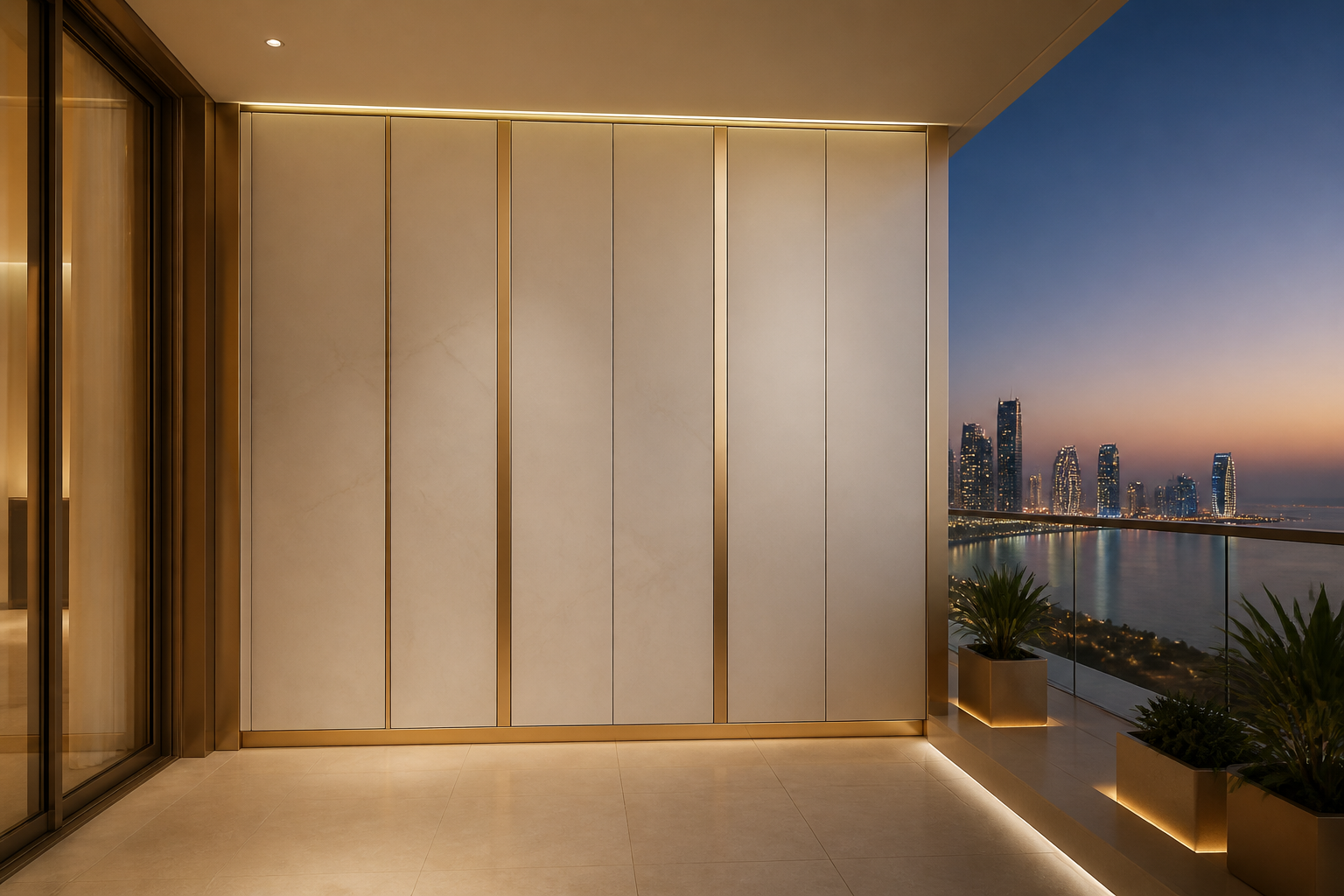 Fadior Cannes Balcony Suite with Parapet Service Gallery — interior room context showing cabinet integration