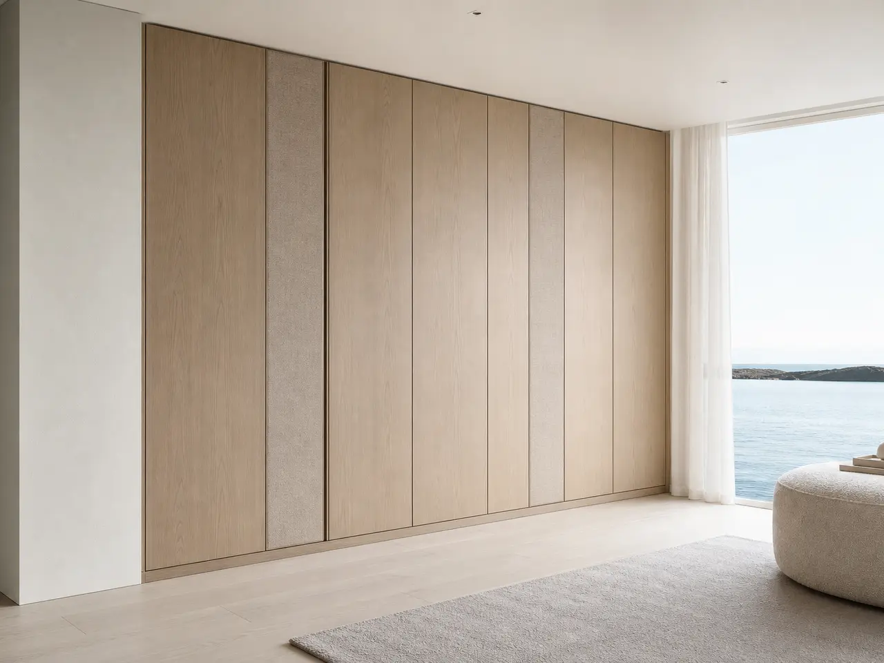 Fadior Elementum Wardrobe Suite with Flush Plinth Dressing Wall - custom 304 stainless steel wardrobe or walk-in closet with lighting, hanging, drawer storage, and residential finishes