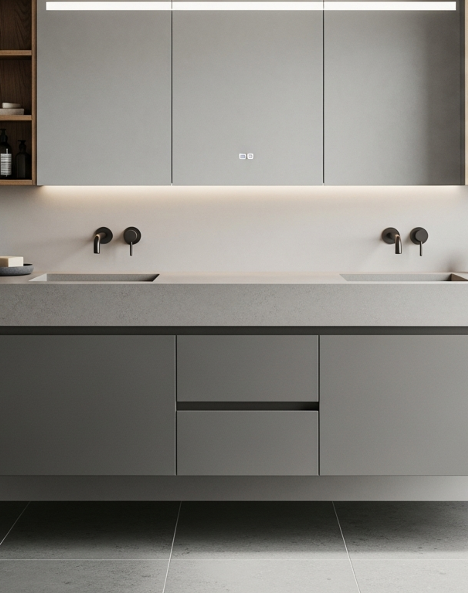 Fadior Acqua Bath and Vanity Suite — lifestyle setting with natural light and residential styling