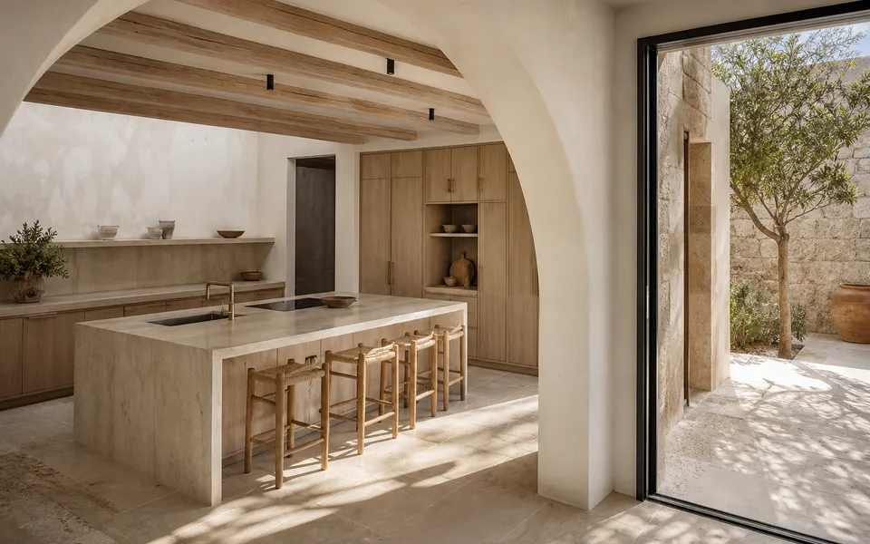 Vivienda con cocina de 45 m² en Jeddah — proyecto Fadior con mobiliario en acero inoxidable 304