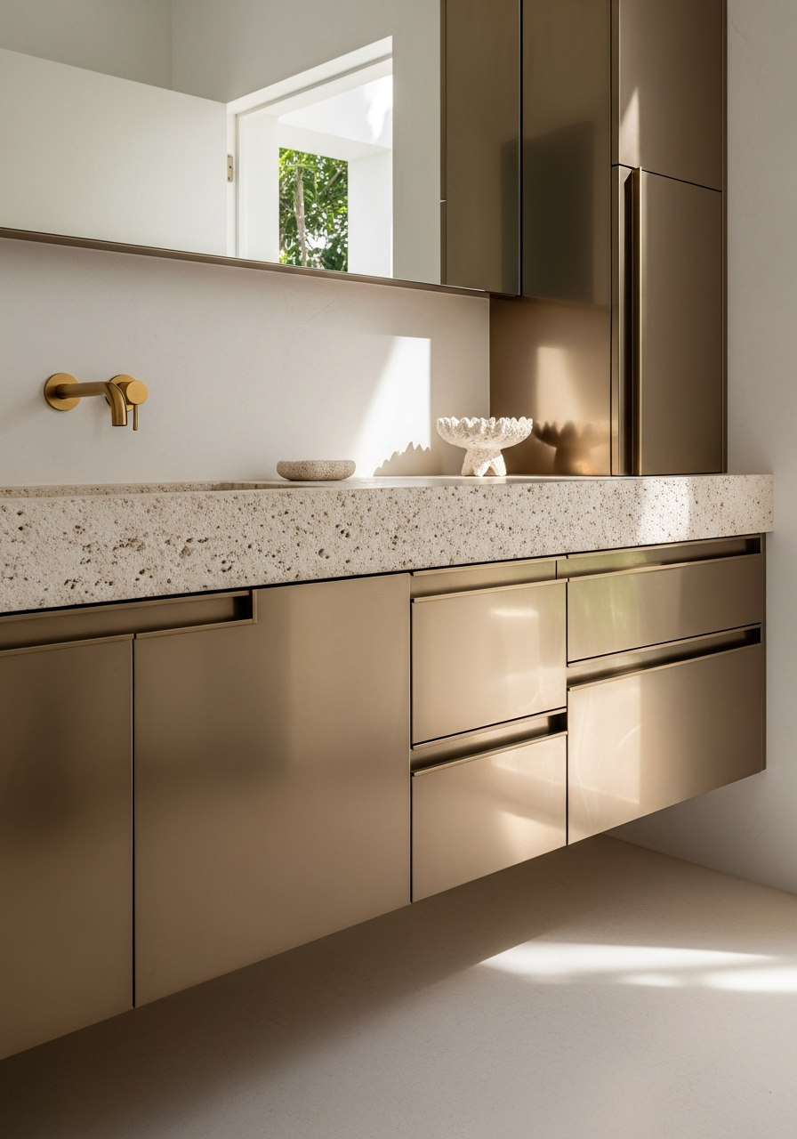 Fadior Miami Bayfront Villa — bathroom vanity with premium material integration