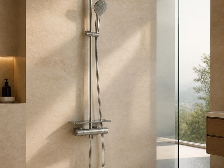 Shower Faucet System styled in a FADIOR HOME interior setting