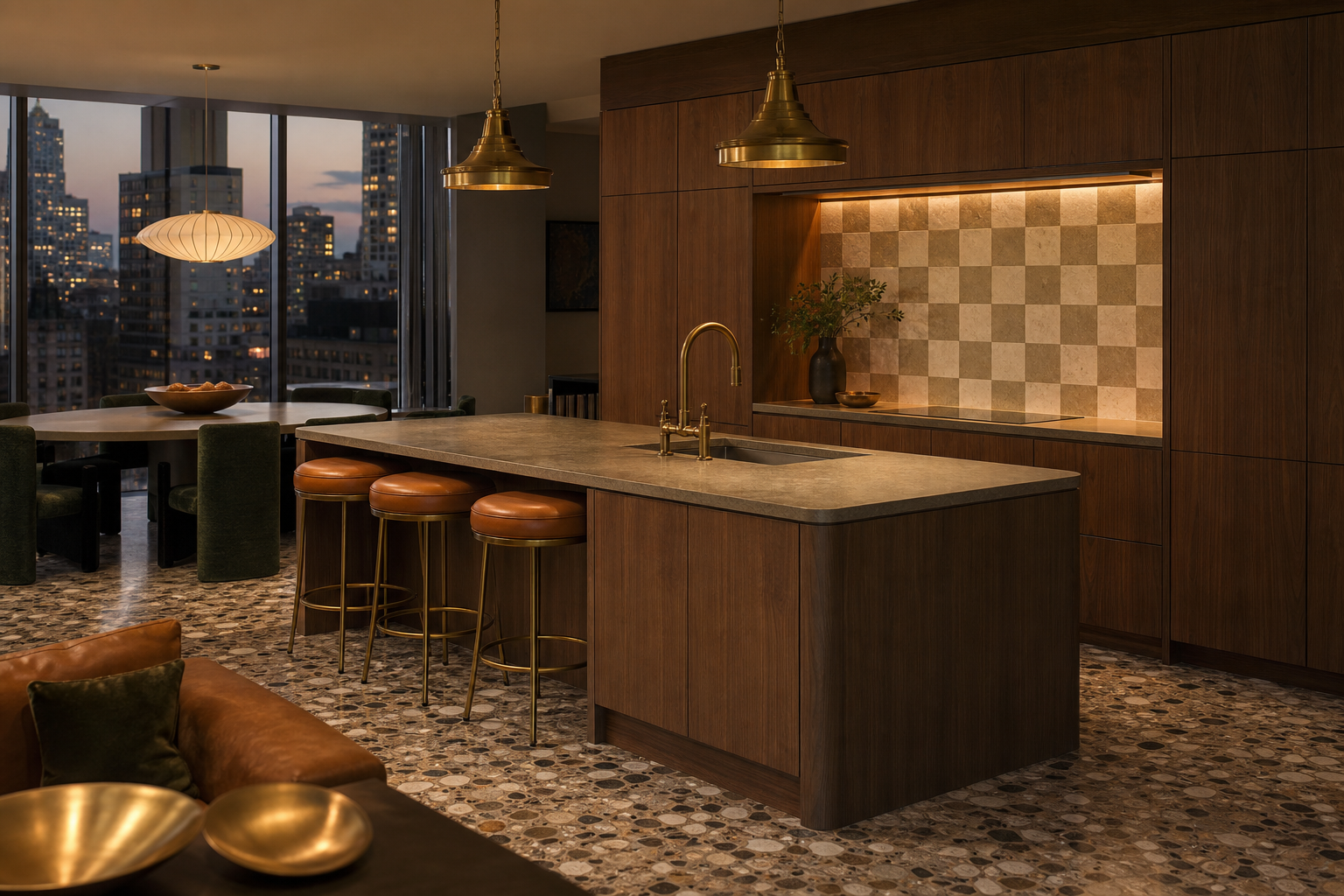 Fadior Meridian Kitchen Suite with Architectural Faucet Island Axis — 304 stainless steel kitchen system, front view