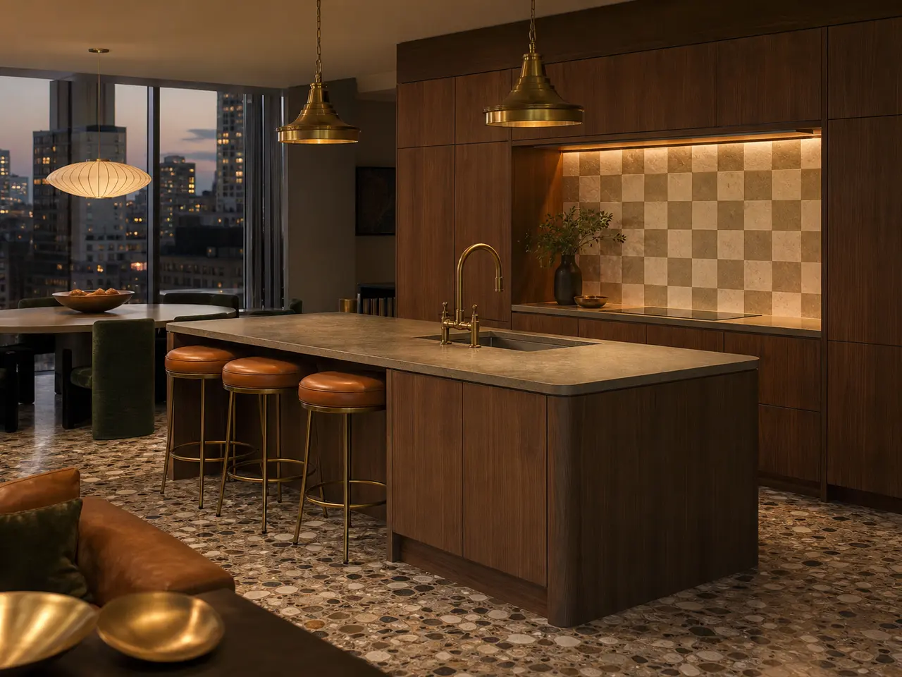 Fadior Meridian Kitchen Suite with Architectural Faucet Island Axis — 304 stainless steel kitchen system, front view