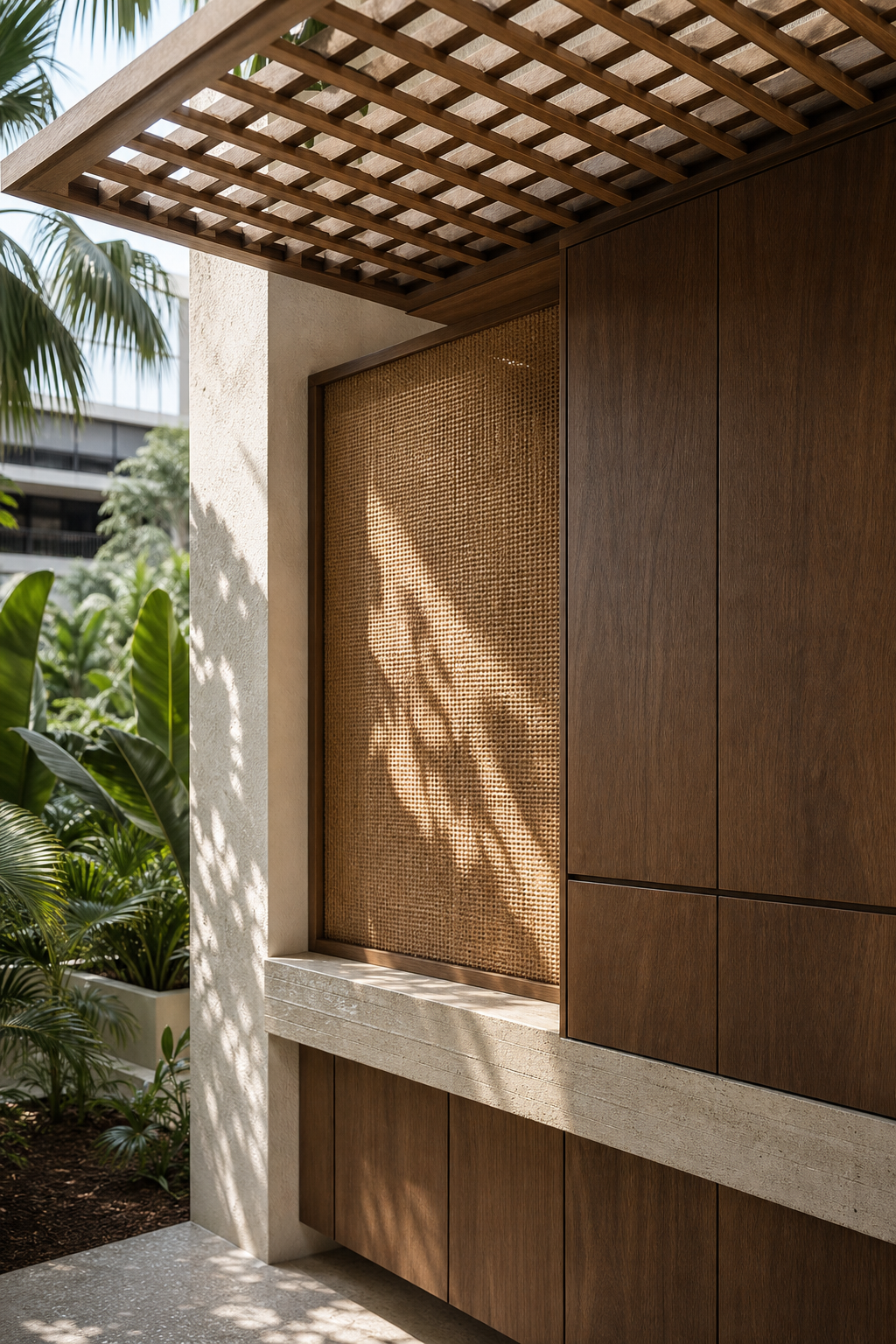 Fadior Soleil Balcony Suite with Rattan Shade Breakfast Niche — close-up of stainless steel finish and hardware detail