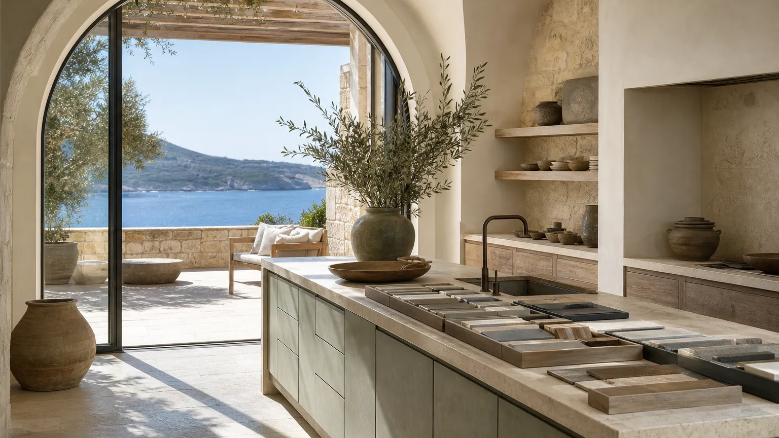 Hero atmosphere: Mediterranean villa kitchen arranged for resilient sourcing and lead-time planning.