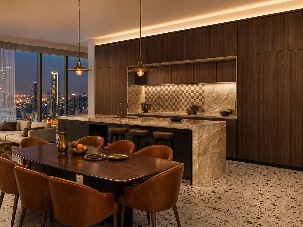 Fadior Terrena Kitchen Suite with Full-Depth Vein Chef Wall - custom 304 stainless steel kitchen cabinetry with residential finishes, storage planning, and daily workflow