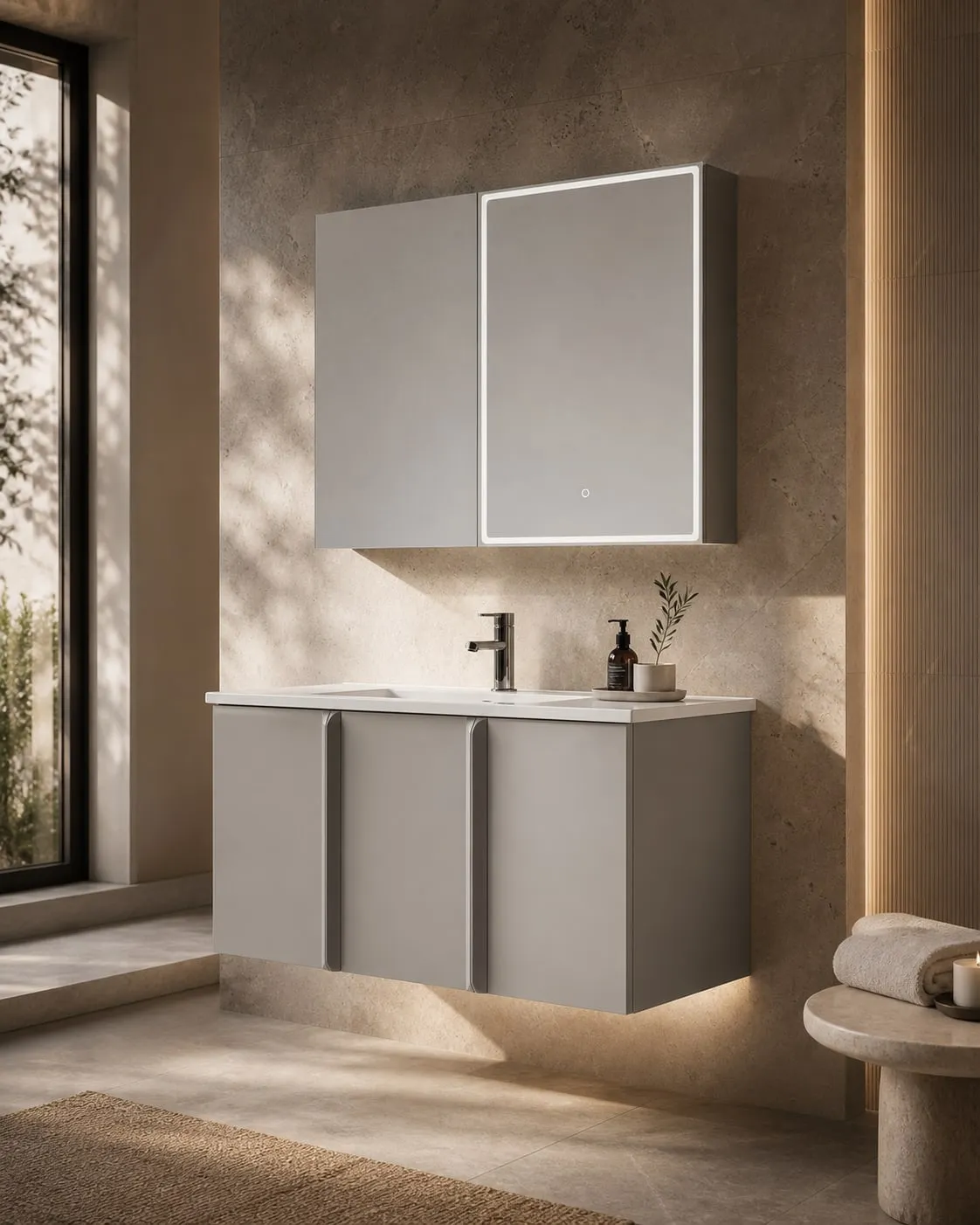 Smart-Mirror Metal Door Vanity 1000×491×470 mm