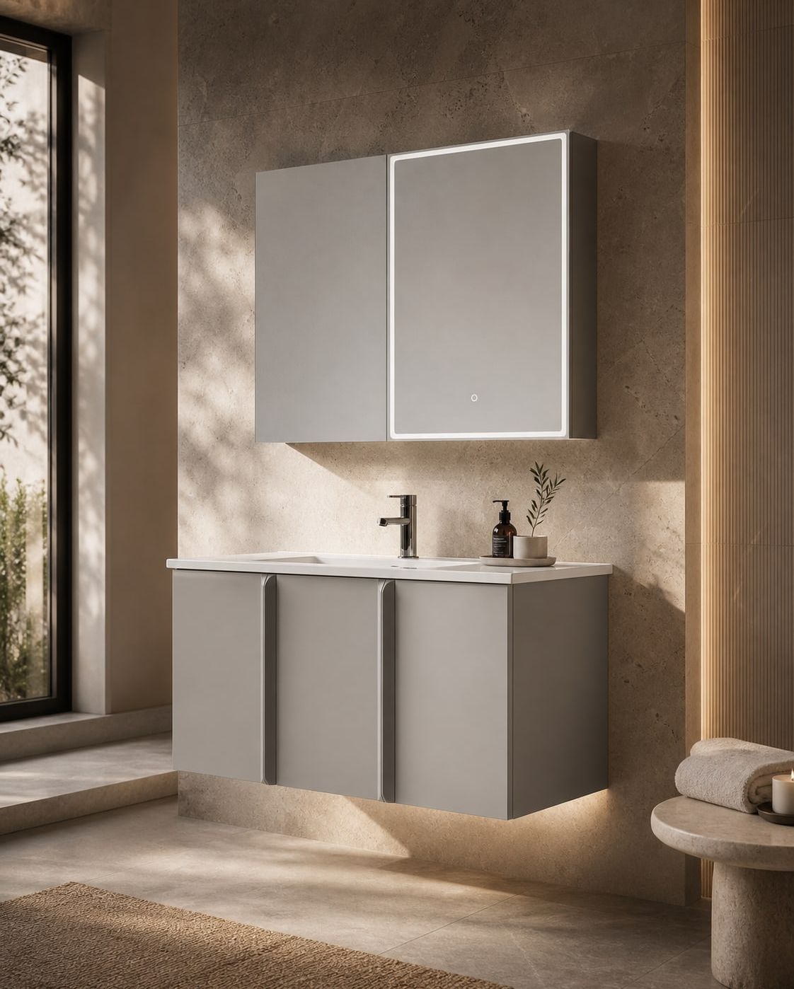 Bathroom Vanity Cabinet styled in a FADIOR HOME interior setting