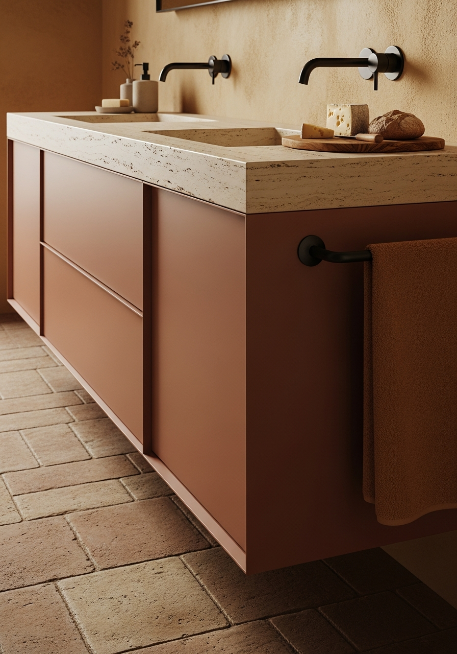 Fadior Acqua Bath and Vanity Suite — close-up of stainless steel finish and hardware detail