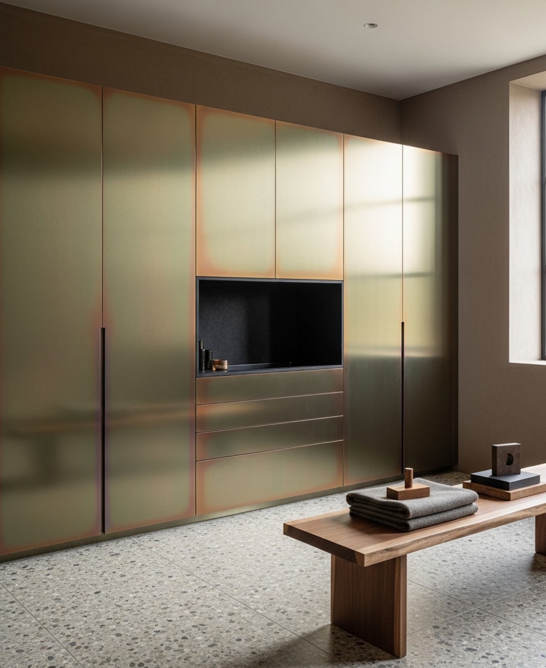 Fadior Brera Wardrobe Suite — 304 stainless steel wardrobe system, front view