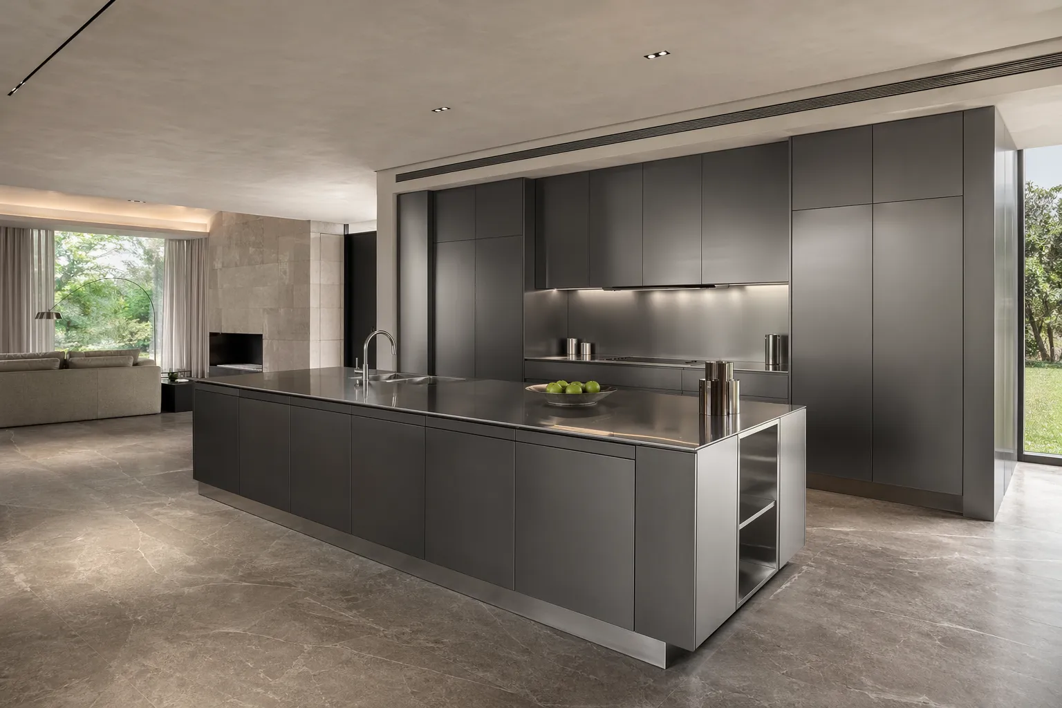 Fadior Abyss Kitchen Suite — 304 stainless steel kitchen system, front view