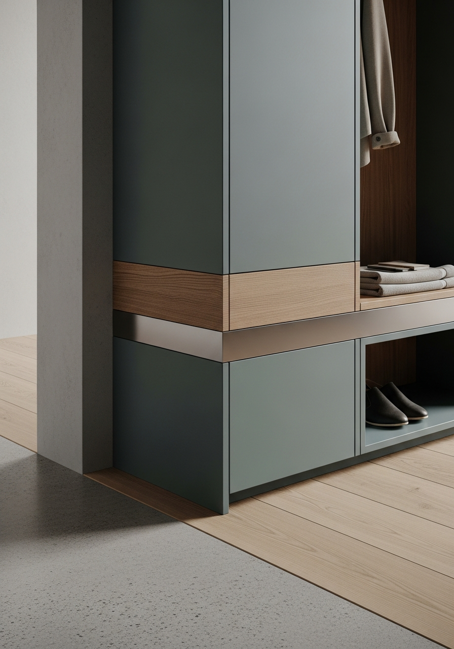 Fadior Archetype Entryway Suite — close-up of stainless steel finish and hardware detail