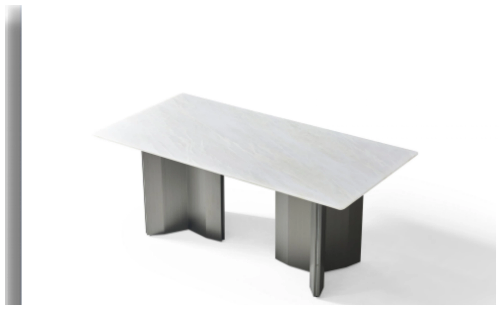 Mesa de comedor de mármol con tapa de piedra vista del producto