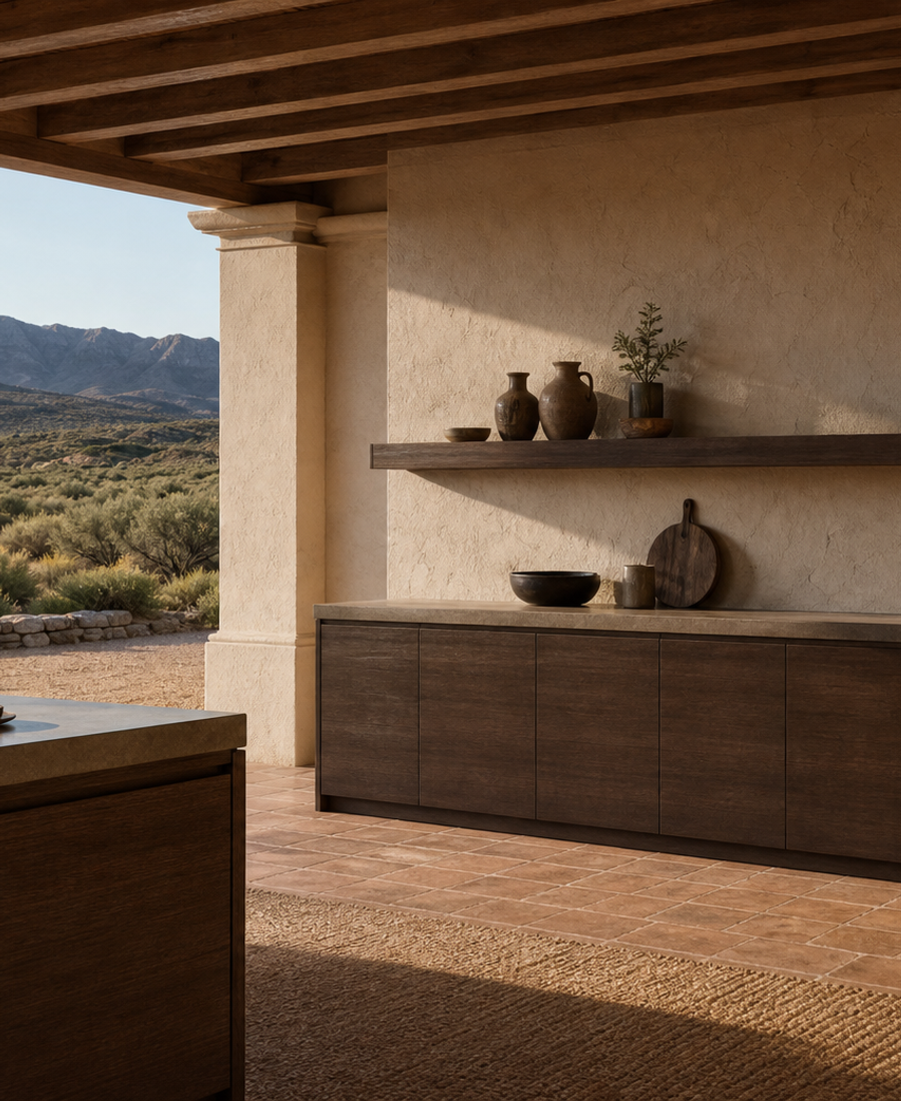 Fadior Solace Kitchen Suite with Floating Shelf Prep Wall — 304 stainless steel kitchen system, front view