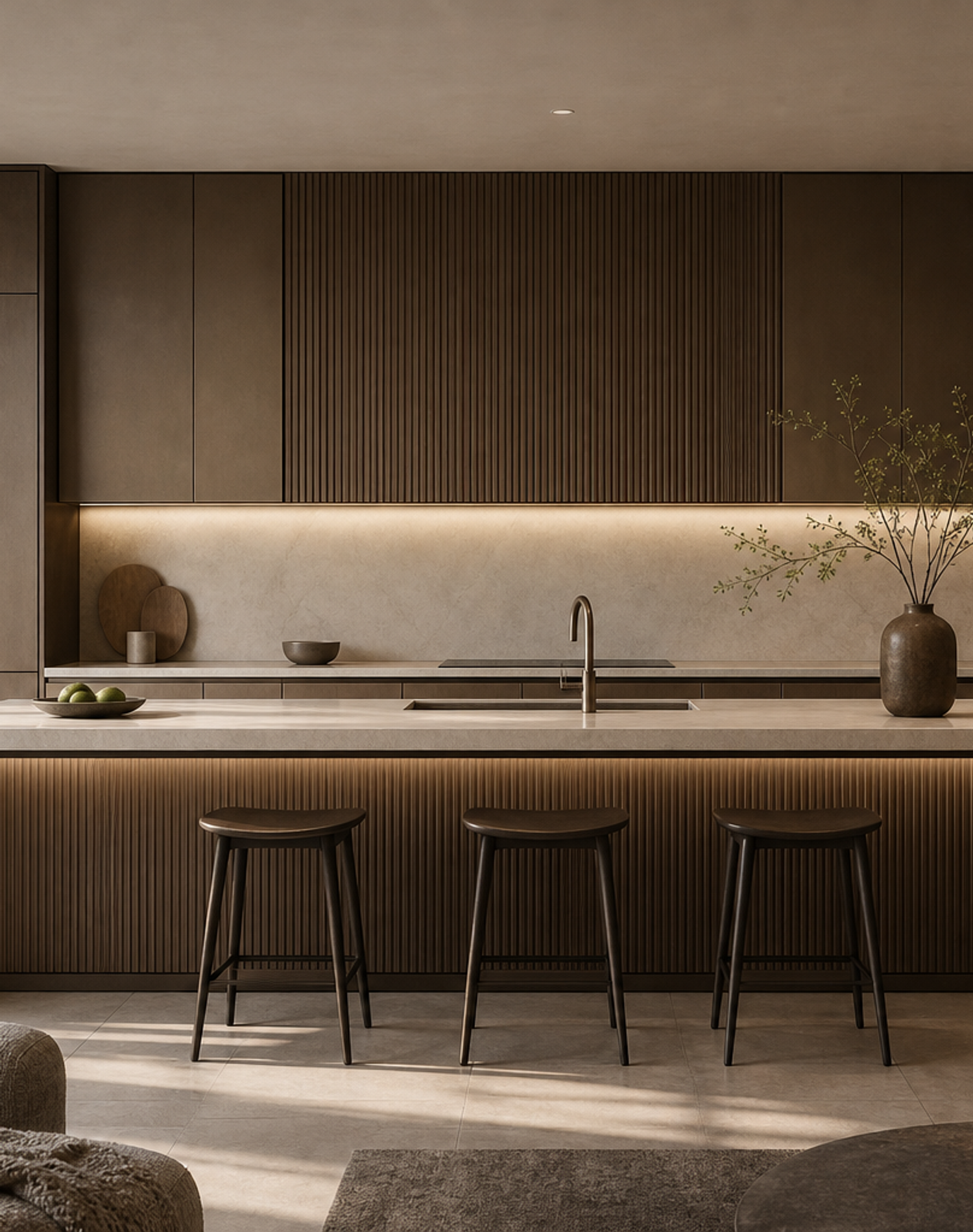 Fadior Solace Kitchen Suite with Craft Island Horizon — lifestyle setting with natural light and residential styling