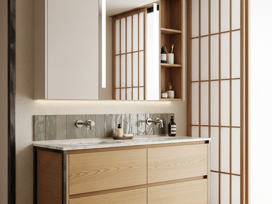 Fadior Acqua Bath and Vanity Suite — 304 stainless steel bath and vanity system, front view
