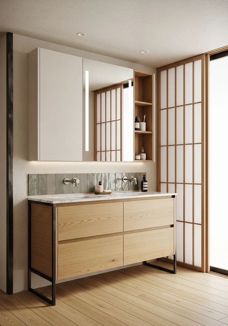 Fadior Acqua Bath and Vanity Suite — 304 stainless steel bath and vanity system, front view