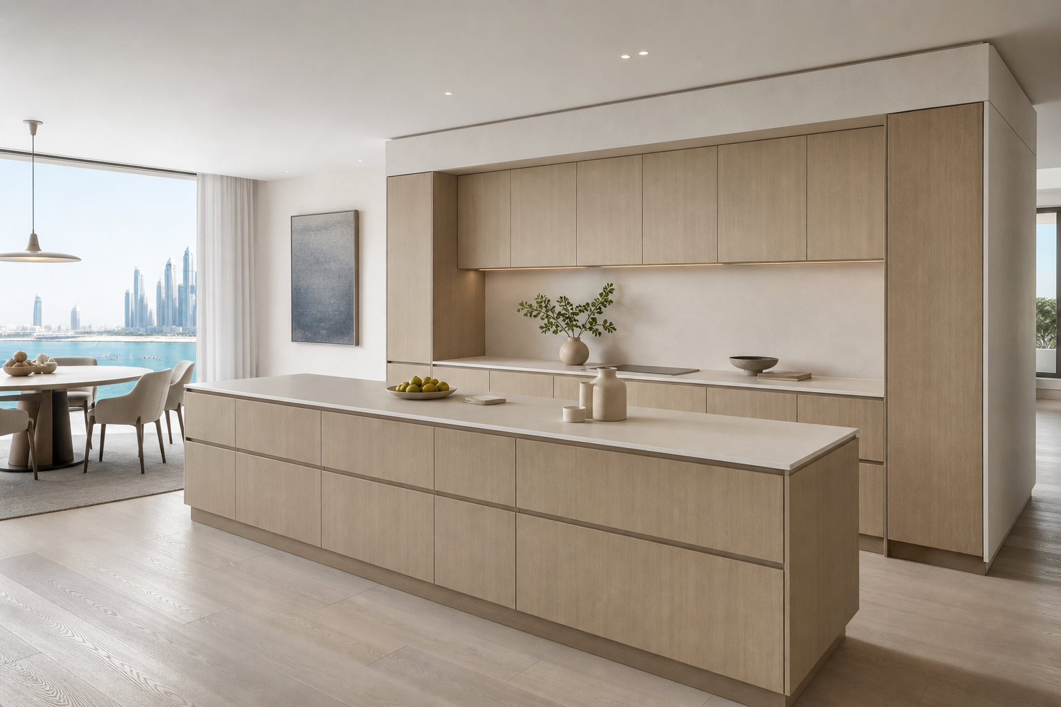 Fadior Dream Home Kitchen Suite with Breakfast Service Bridge — 304 stainless steel kitchen system, front view