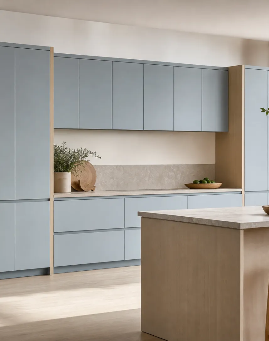 Suite de Cocina Meridian con Puente de Despensa Tidal perspectiva interior