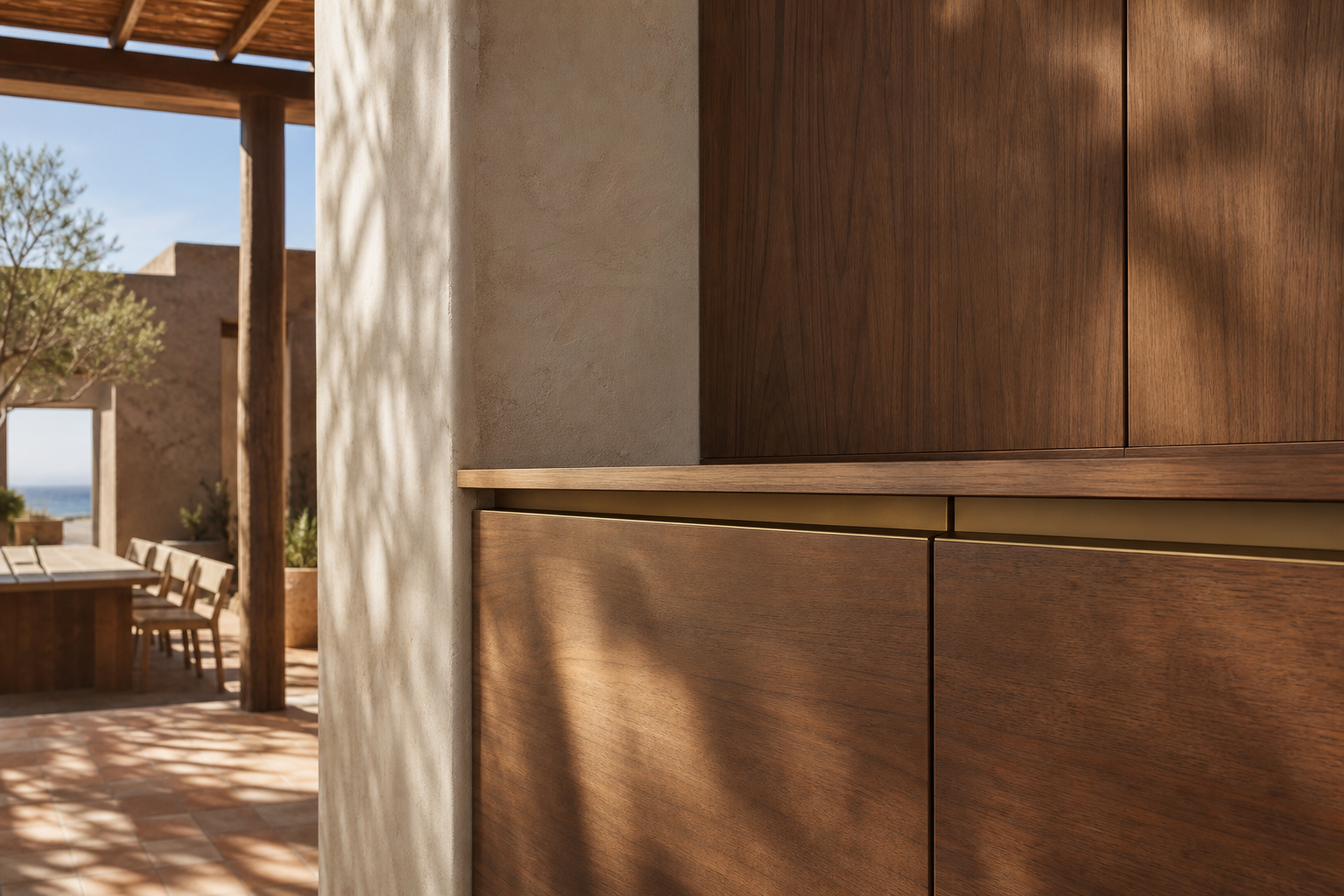 Fadior Lumiere Slim Profile Shelf Wall — close-up of stainless steel finish and hardware detail