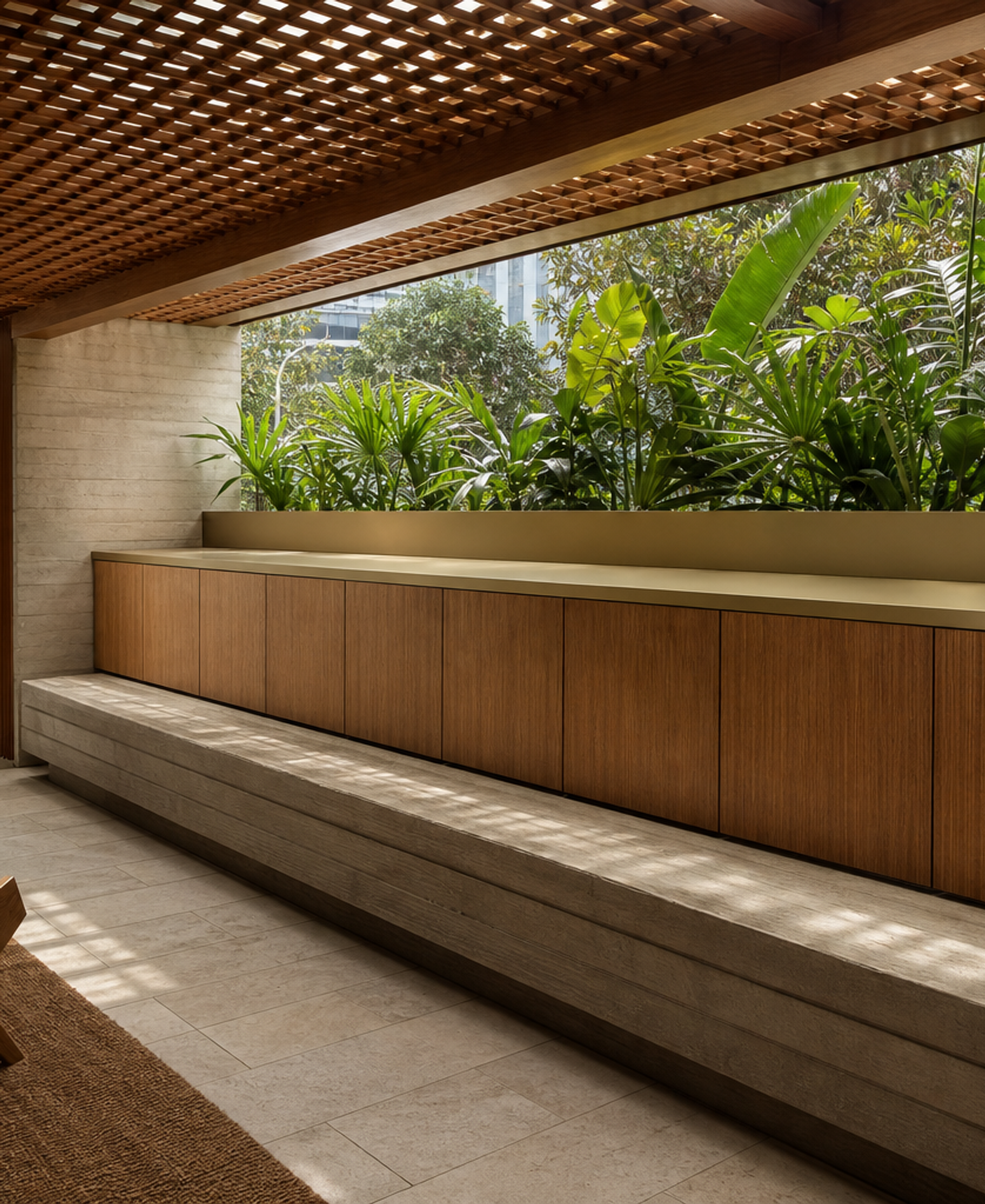 Fadior Cannes Balcony Suite with Champagne Privacy Ledge — 304 stainless steel balcony system, front view
