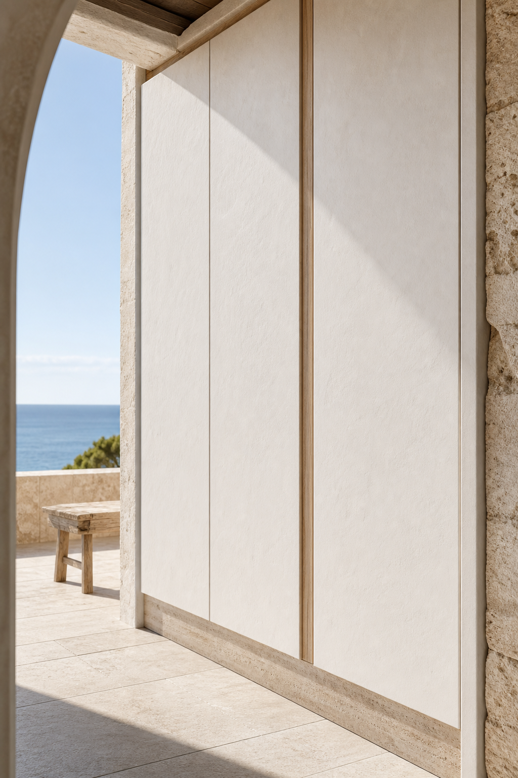 Fadior Resonance Wardrobe Suite with Concealed Service Spine — close-up of stainless steel finish and hardware detail