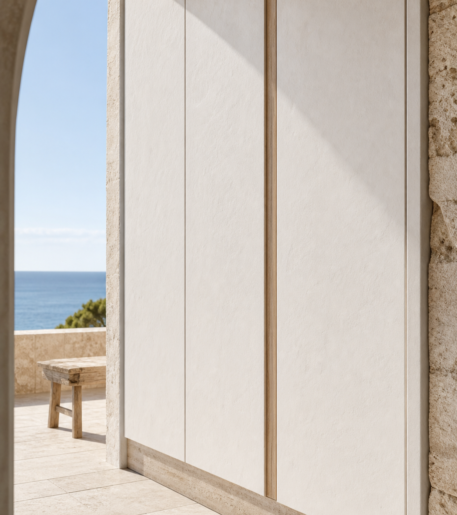 Fadior Resonance Wardrobe Suite with Concealed Service Spine — close-up of stainless steel finish and hardware detail