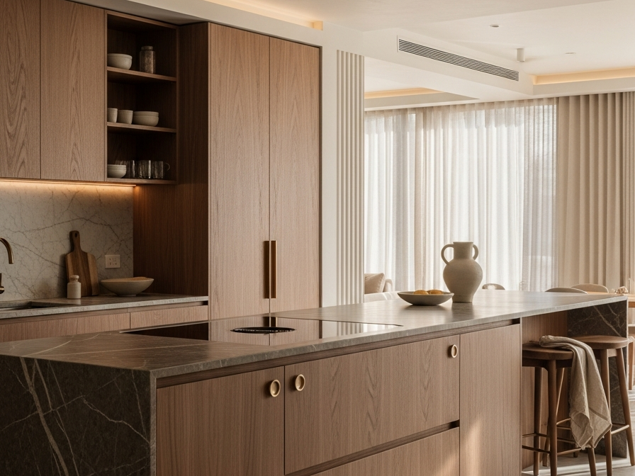 Dark Luxury Kitchen Design: How to Execute Moody Metals Without Shrinking the Space — 304 stainless steel cabinetry editorial by Fadior