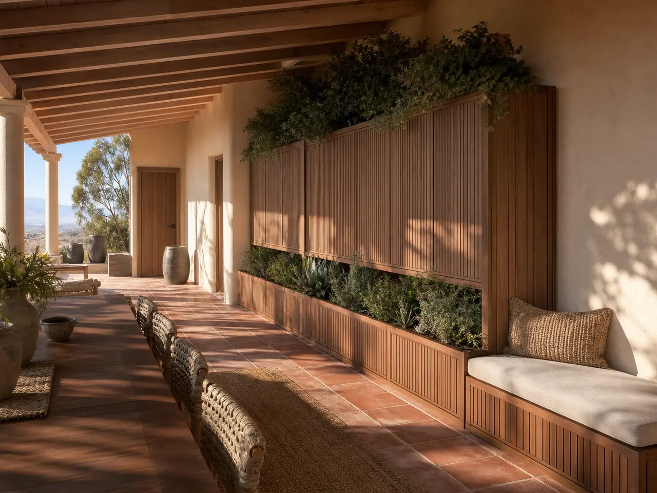 Fadior Dusk Oasis Screened Planter Gallery — 304 stainless steel balcony system, front view