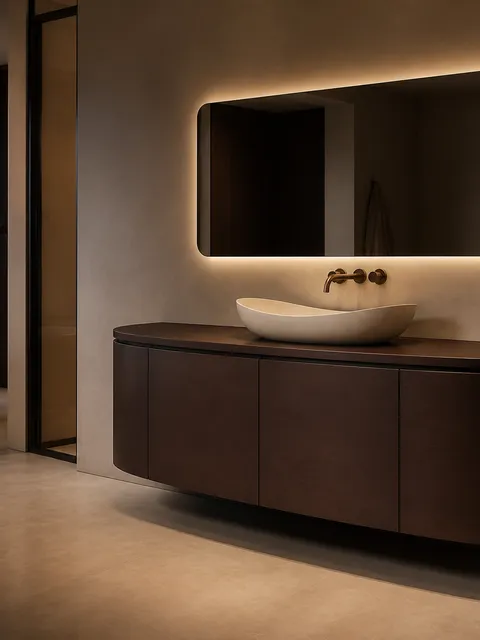 Verve Baño y tocador Suite with Crescent Basin Console