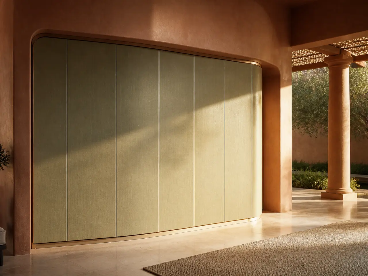 Fadior Lumiere Wardrobe Suite with Radius Niche Dressing Archive - custom 304 stainless steel wardrobe or walk-in closet with lighting, hanging, drawer storage, and residential finishes
