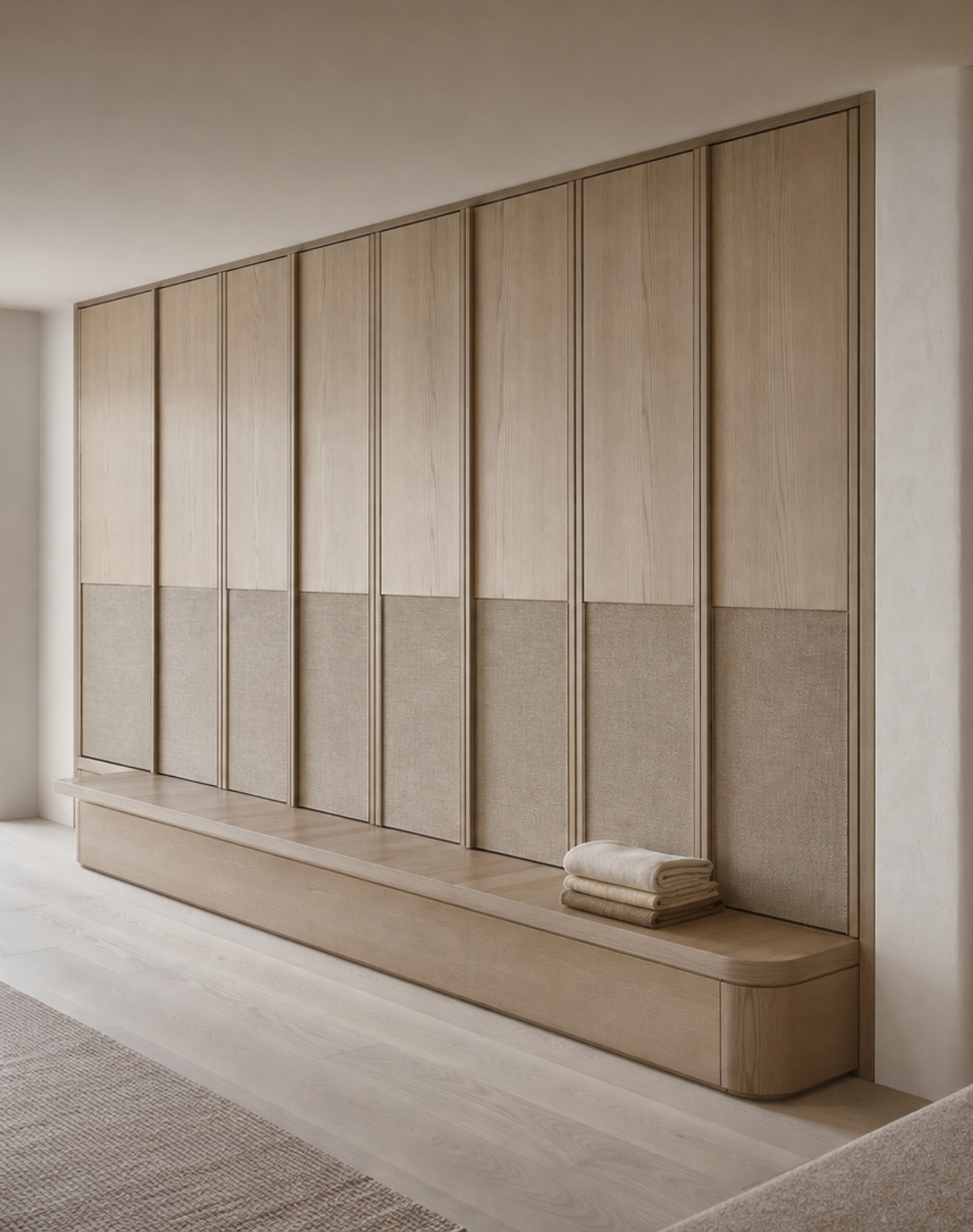 Fadior Voyage Wardrobe Suite with Copenhagen Loft Pocket Wall — interior room context showing cabinet integration
