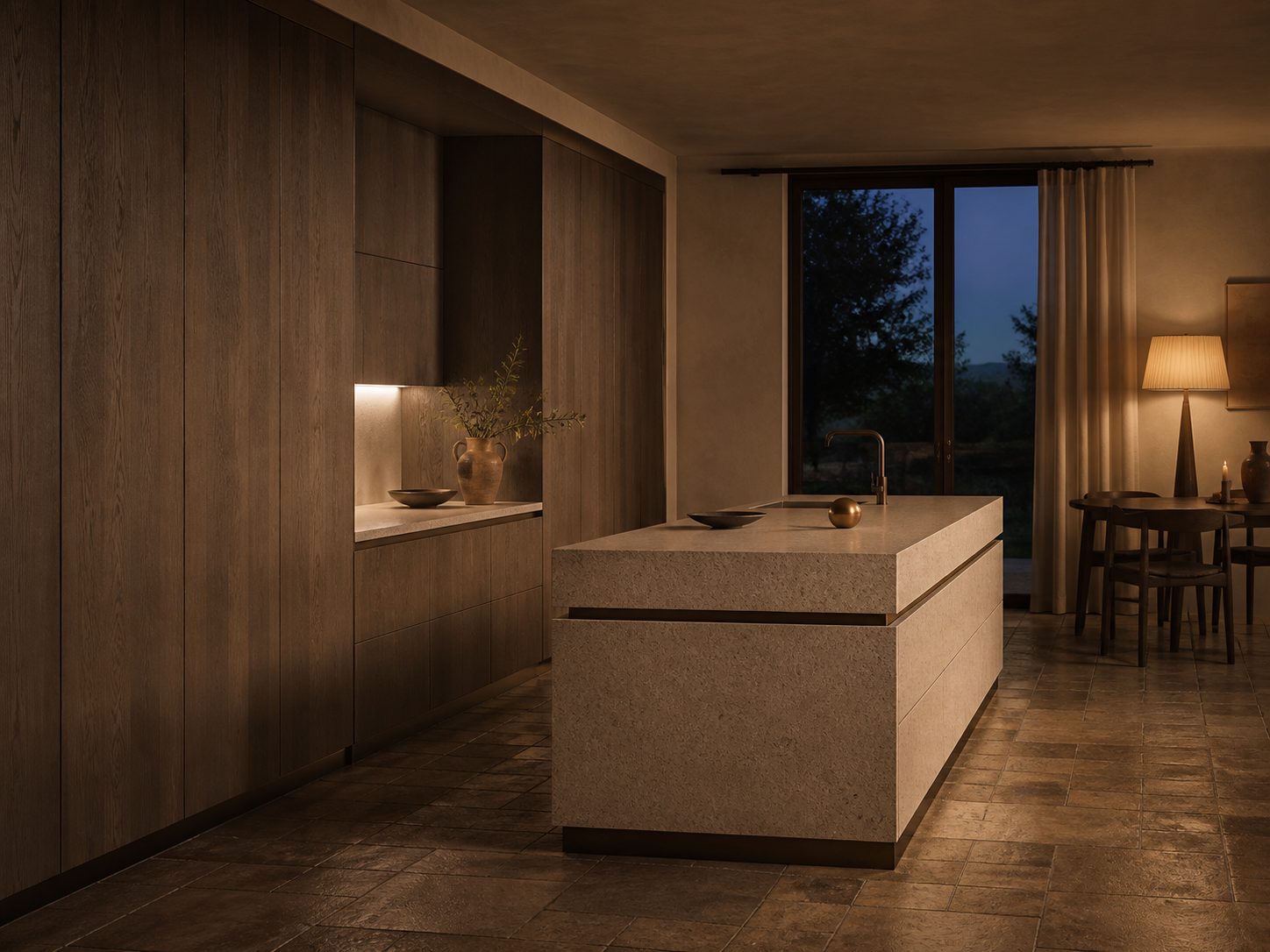 Fadior Continuum Kitchen with Threshold Plane Assembly — lifestyle setting with natural light and residential styling