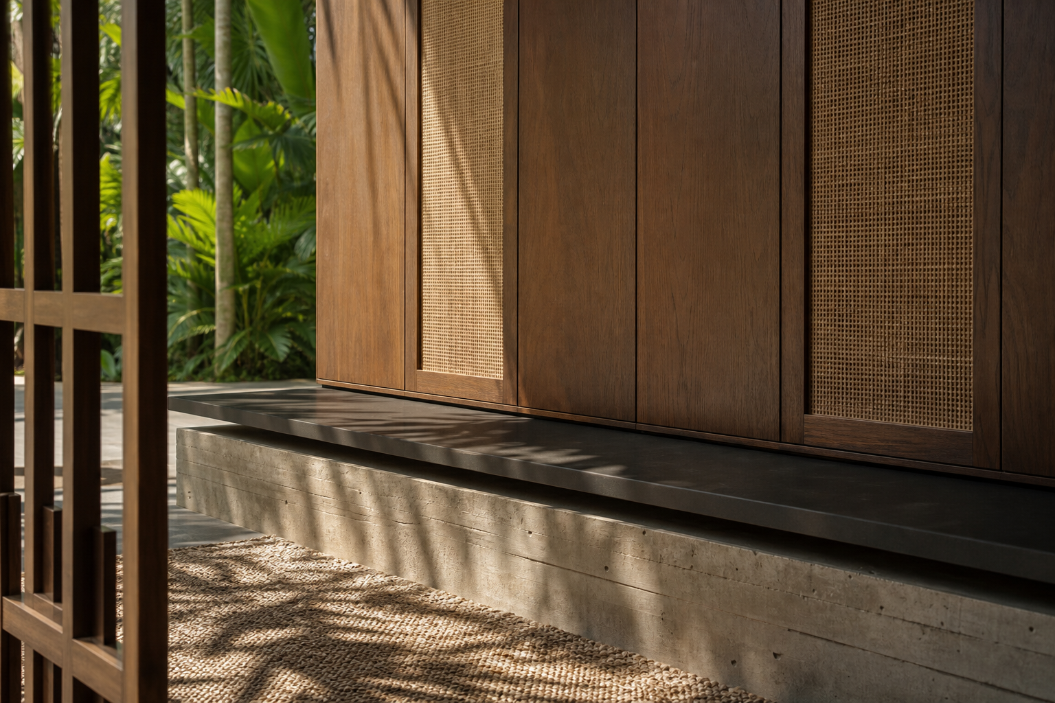 Fadior Resonance Wardrobe Suite with Slate Shoe Bridge — close-up of stainless steel finish and hardware detail