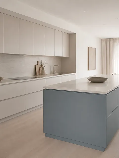 Fadior Meridian Kitchen Suite with Porcelain Threshold Galley — 304 stainless steel kitchen system, front view